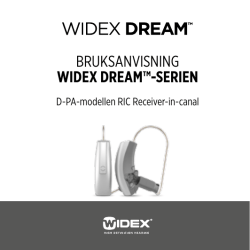 BRUKSANVISNING WIDEX DREAM™
