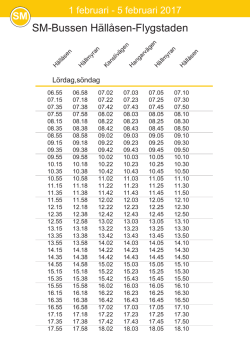 Tidtabell SM-Bussen Flygstaden - X