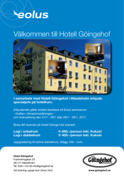 Välkommen till Hotell Göingehof
