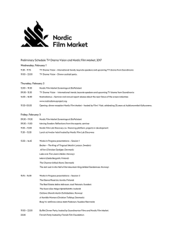 Preliminary Schedule TV Drama Vision and Nordic Film Market, 2017