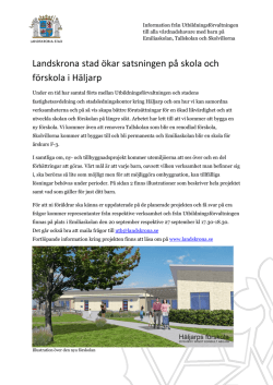 Landskrona stad ökar satsningen på skola och förskola i Häljarp