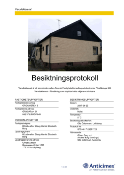 Besiktningsprotokoll - Svensk Fastighetsförmedling