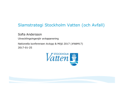 Slamstrategi Stockholm Vatten (och Avfall)