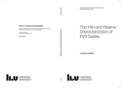 Thin Film and Plasma Characterization of PVD Oxides