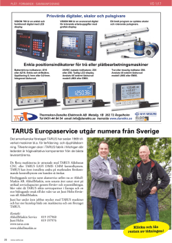 TARUS Europaservice utgår numera från Sverige