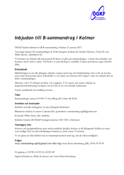 Inbjudan till B-sammandrag i Kalmar