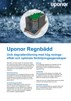 Uponor Regnbädd Unik dagvattenlösning med hög renings