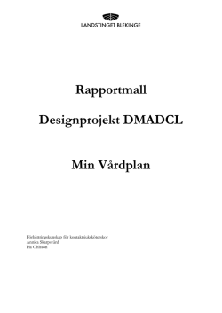 Rapportmall Designprojekt DMADCL Min Vårdplan