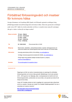 Inbjudan till workshopar i Malmö, Stockholm, Umeå, Göteborg och
