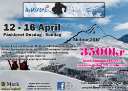 Påsklovet Onsdag - Söndag Skitour 2017