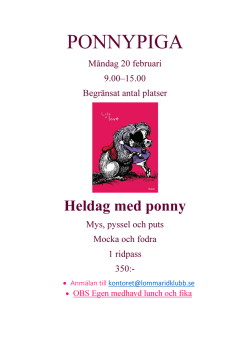 ponnypiga - Lomma Ridklubb