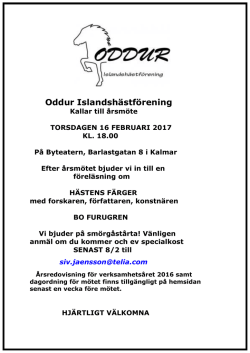 Kallelse årsmöte 2017 - Oddur Islandshästförening