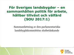 För Sveriges landsbygder - Sveriges Kommuner och Landsting