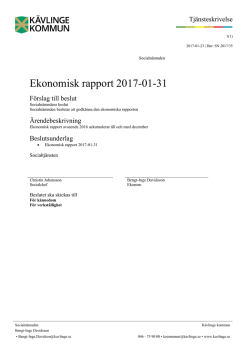 Ekonomisk rapport 2017-01-31