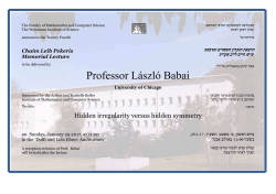 Professor László Babai - Weizmann Institute of Science