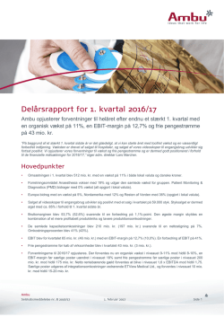 Delårsrapport for 1. kvartal 2016/17
