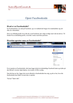 Opret Facebookside - Anders Hjorth Consult