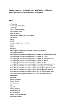 Bacheloruddannelser åbne for overflytning og