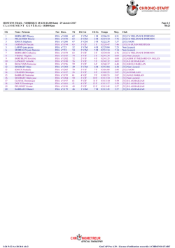 29/01 nordique 18 km - Chrono