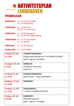AKTIVITETSPLAN LINDEHAVEN
