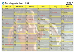 2017 Kalender - Torsdagsklubben HUG