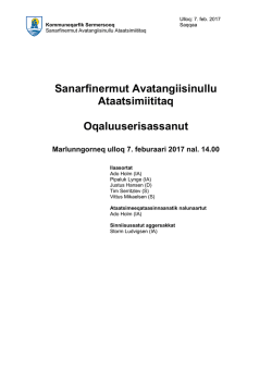 Sanarfinermut Avatangiisinullu Ataatsimiititaq