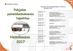 POHJOLAN PALVELUKESKUKSESSA TAPAHTUU HELMIKUU 2017