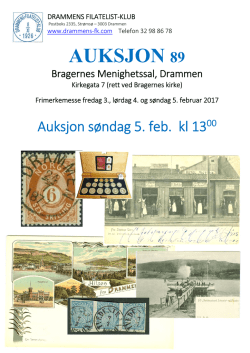 AUKSJON 89 katalog - Drammens Filatelist-Klub