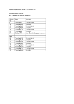Hagleskyting for jenter MOJFF Terminliste 2017 Fremmøte senest kl