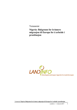 Temanotat Nigeria: Bakgrunn for kvinners migrasjon til