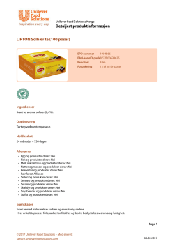 LIPTON Solbær te (100 poser) - Unilever Food Solutions Norge