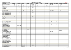 FO ROGALAND AKTIVITETSPLAN 2017 Aktivitet Januar Februar