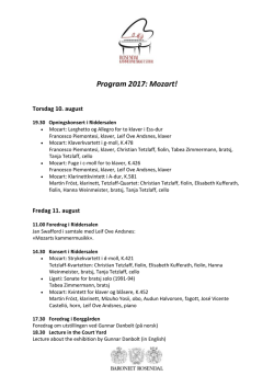 Program 2017: Mozart!
