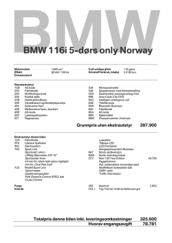 BMW 116i 5-dørs only Norway