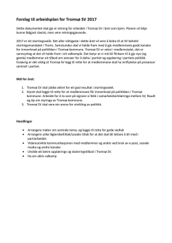 Forslag til arbeidsplan for Tromsø SV 2017
