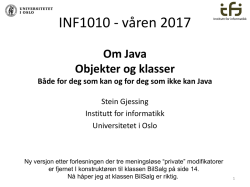 INF1010 -‐ våren 2017