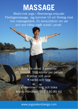 klicka här och läs mer - Välkommen till Medicinsk Yoga i Åkersberga