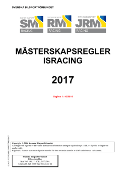 Isracing SM/RM/JRM 2017 - Svenska Bilsportförbundet