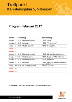 Program februari 2017
