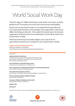 World Social Work Day - Akademikerförbundet SSR