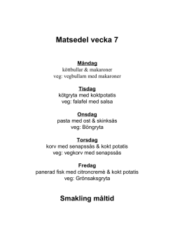 Matsedel vecka 7