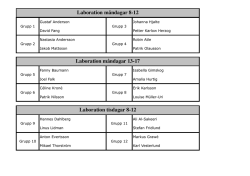 Laboration måndagar 8-12 Laboration måndagar 13