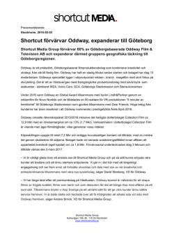 Shortcut förvärvar Oddway, expanderar till Göteborg
