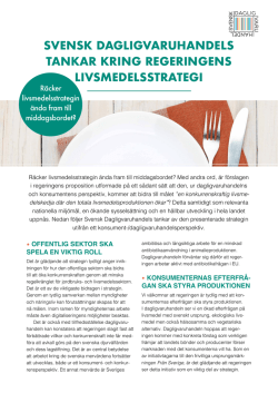 svensk dagligvaruhandels tankar kring regeringens livsmedelsstrategi