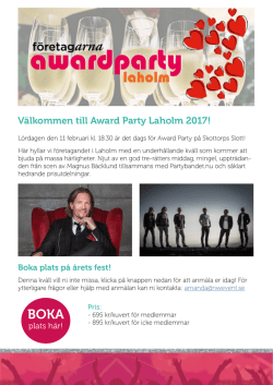 Välkommen till Award Party Laholm 2017!