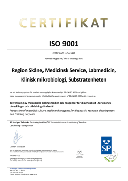 ISO 9001 - Region Skåne