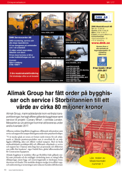 Alimak Group har fått order på bygghissar och