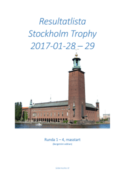 Resultat från Stockholm Trophy 2017