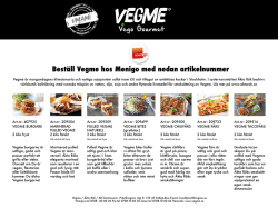 Beställ Vegme hos Menigo med nedan artikelnummer