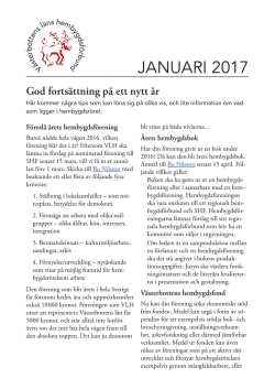 januari 2017 - Sveriges Hembygdsförbund